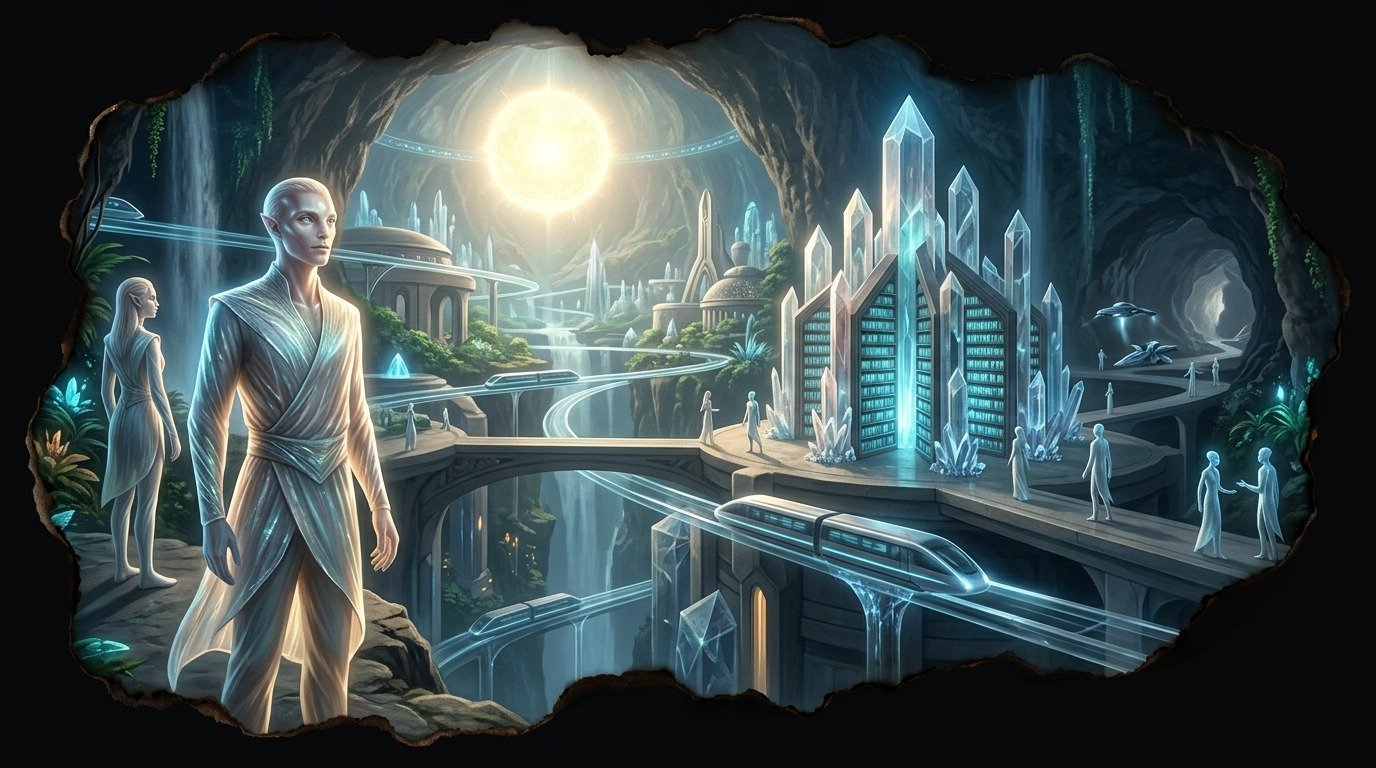 Ilustración de Agharianos (extraterrestres ovni · razas extraterrestres)