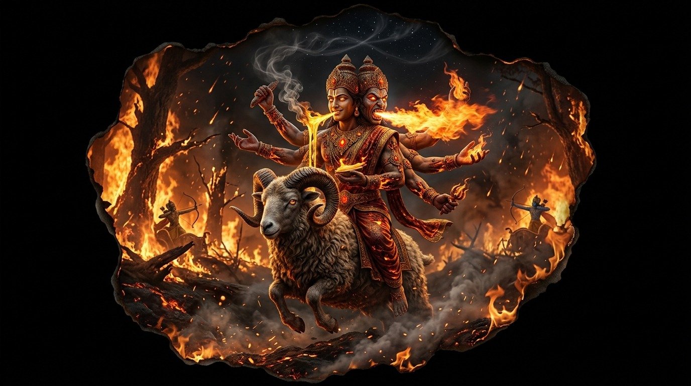Ilustración de Agni (dioses y deidades · deidades hindúes)