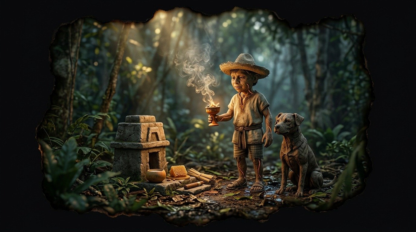 Ilustración de Alux (bestiario latinoamericano)