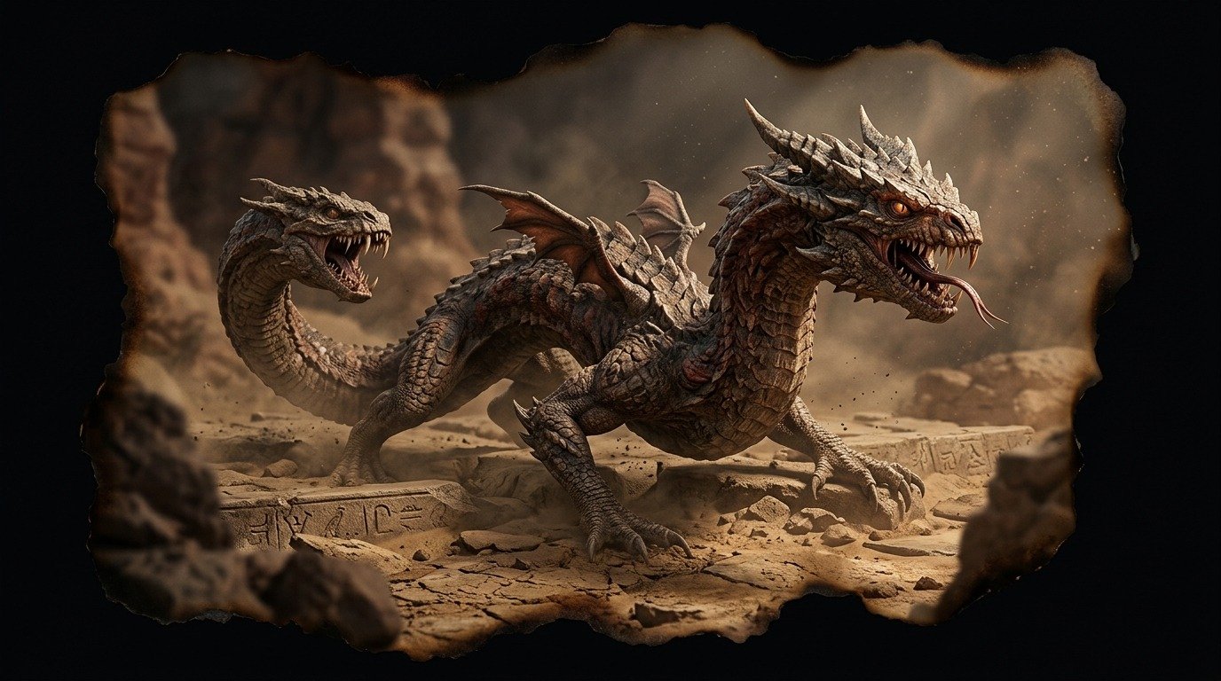 Ilustración de Amphisbaena (dragones y bestias híbridas)