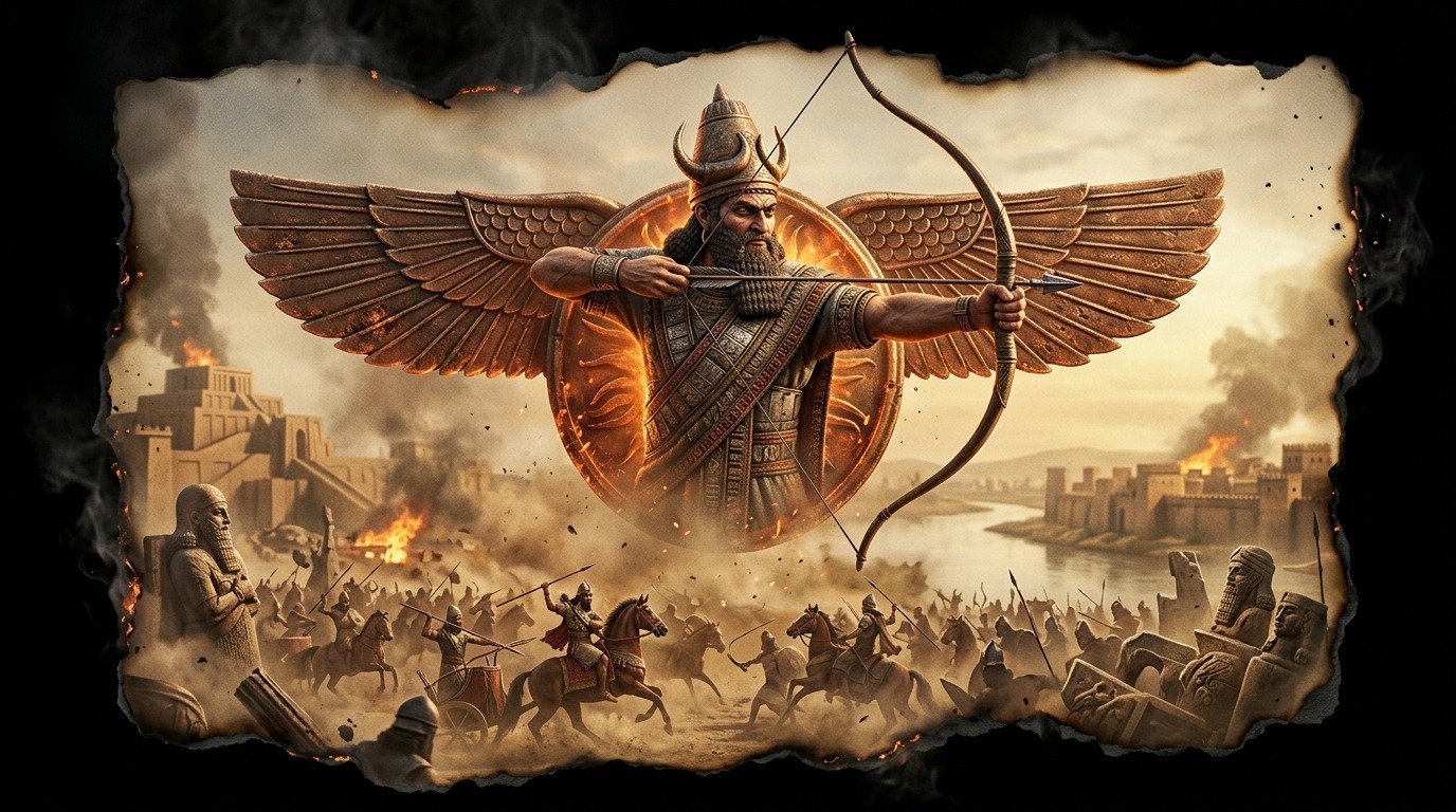 Ilustración de Ashur (dioses y deidades · deidades mesopotámicas)
