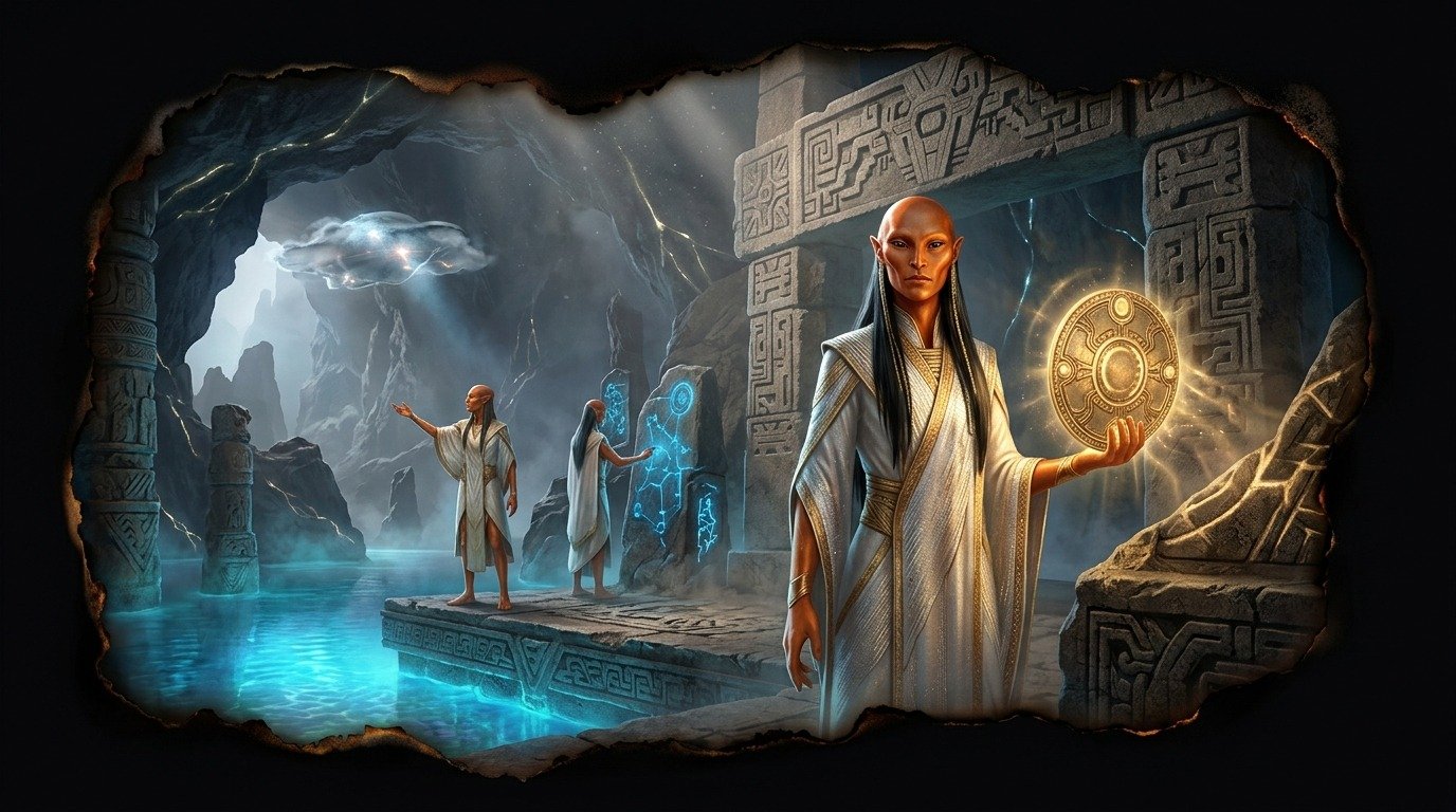 Ilustración de Aymaranes (extraterrestres ovni · razas extraterrestres)