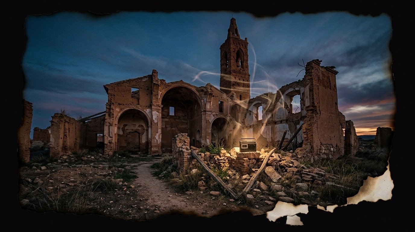 Ilustración de Belchite (lugares malditos o sagrados · cementerios, catacumbas y pueblos fantasma)