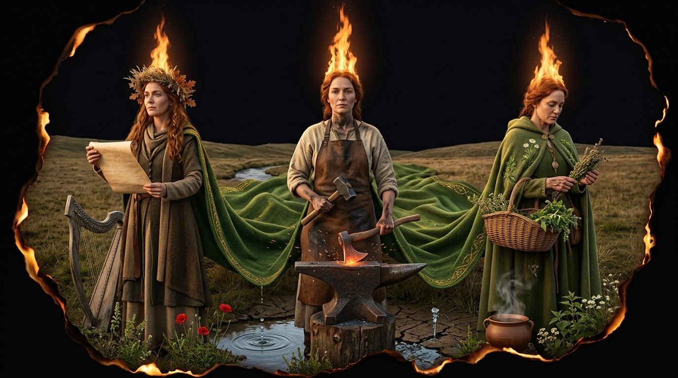 Ilustración de Brigid (dioses y deidades · deidades celtas)