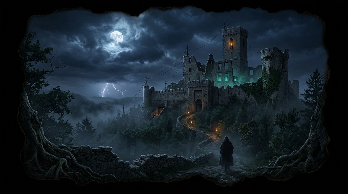 Ilustración de Castillo de Frankenstein (lugares malditos o sagrados · castillos y fortalezas)