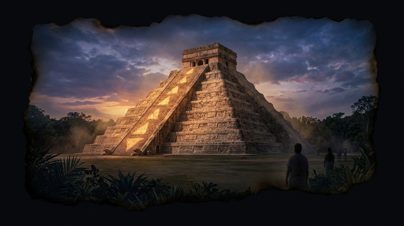 Illustration of Chichén Itzá (cursed or sacred places · sacred places and places of power)