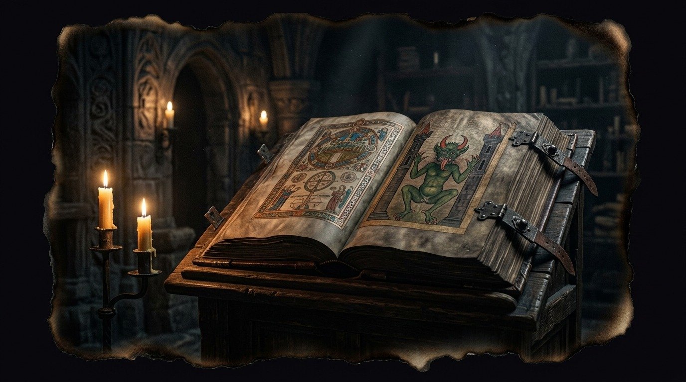 Ilustración de Codex Gigas (textos y manuscritos · manuscritos malditos y enigmáticos)