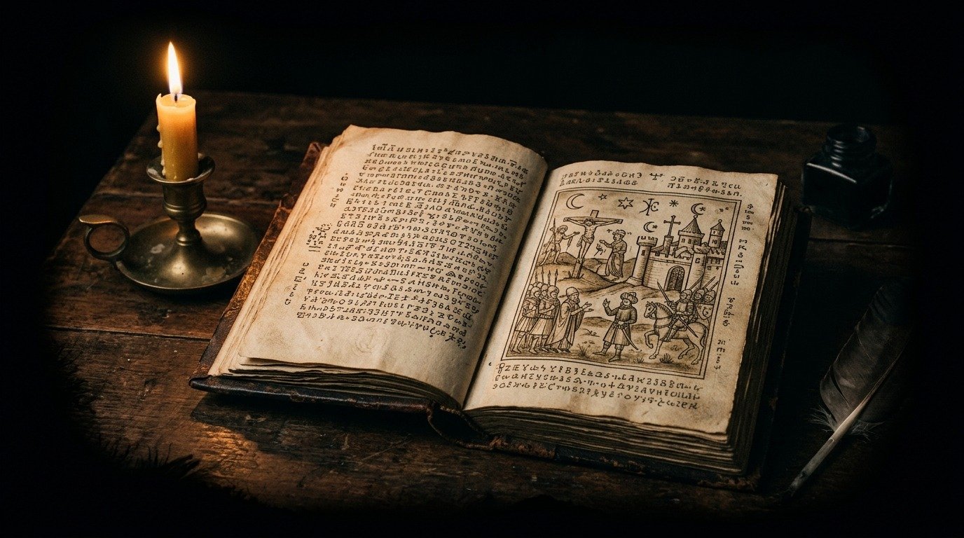 Ilustración de Códice Rohonc (textos y manuscritos · manuscritos malditos y enigmáticos)