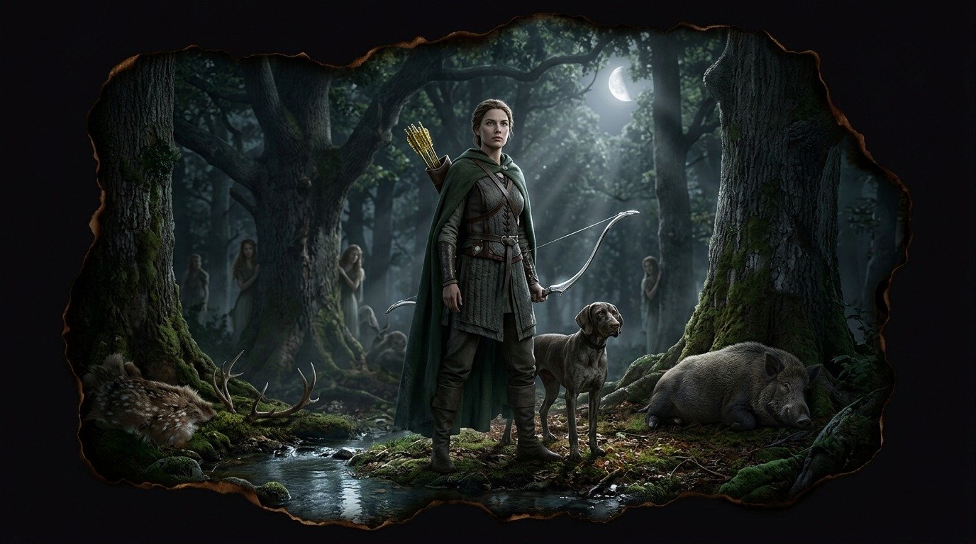 Ilustración de Diana (dioses y deidades · deidades romanas)