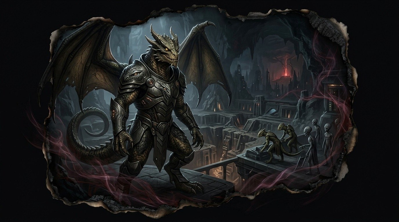 Ilustración de Draconianos (extraterrestres ovni · razas extraterrestres)