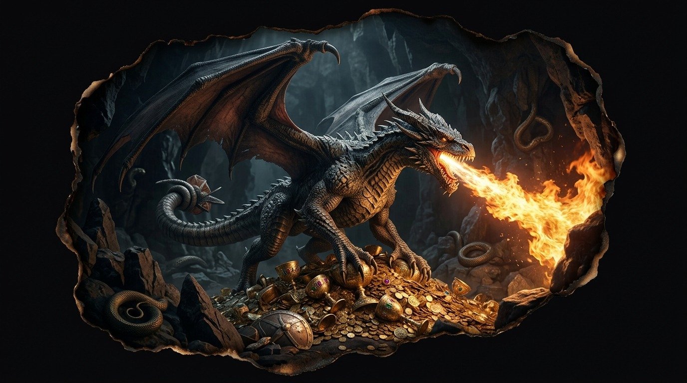 Ilustración de Dragón occidental (dragones y bestias híbridas)