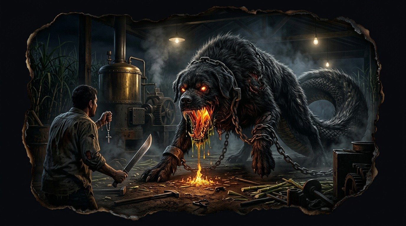 Ilustración de El familiar (bestiario latinoamericano)
