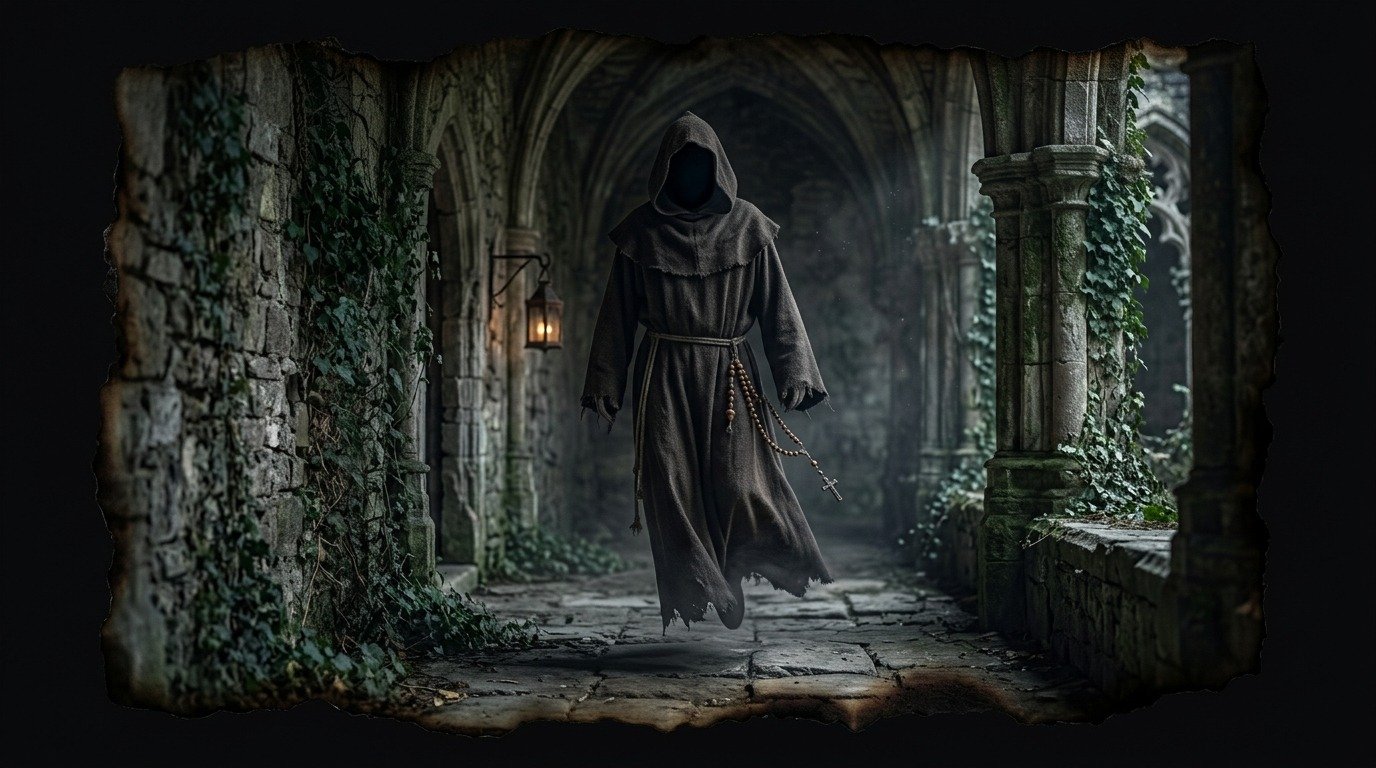 Ilustración de El monje fantasma (fantasmas y espíritus de los muertos)