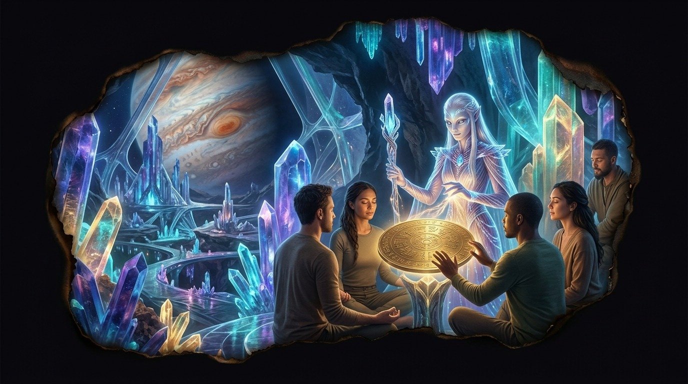 Ilustración de Ganimedianos (extraterrestres ovni · razas extraterrestres)