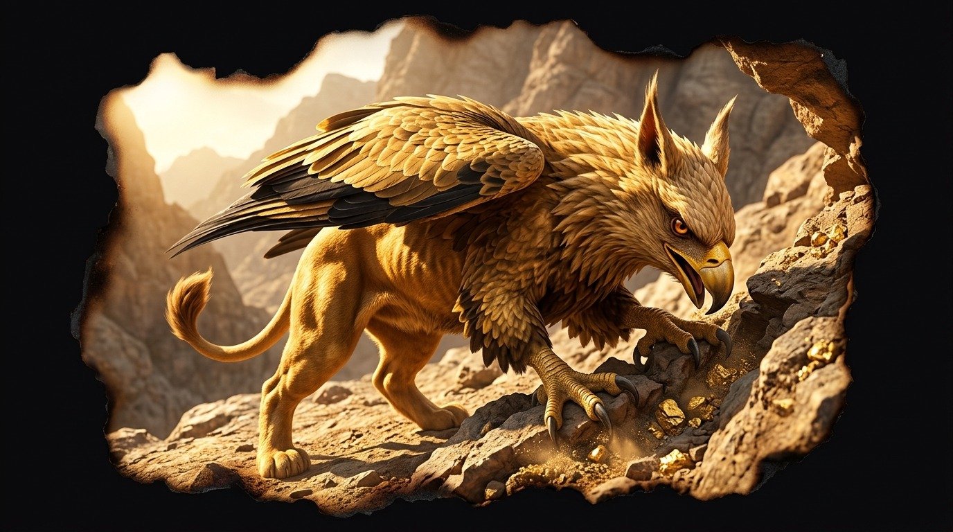 Ilustración de Grifo (dragones y bestias híbridas)