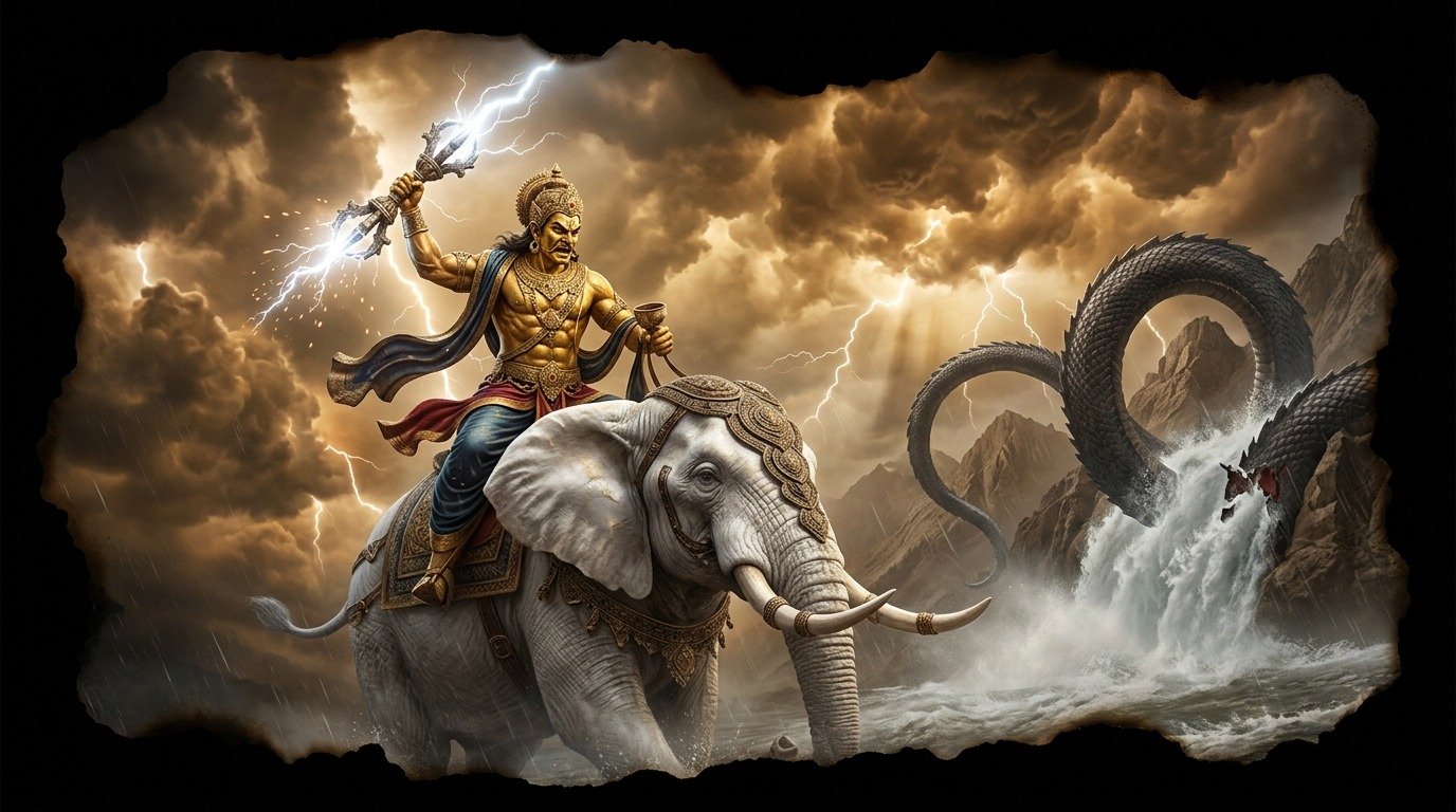 Ilustración de Indra (dioses y deidades · deidades hindúes)