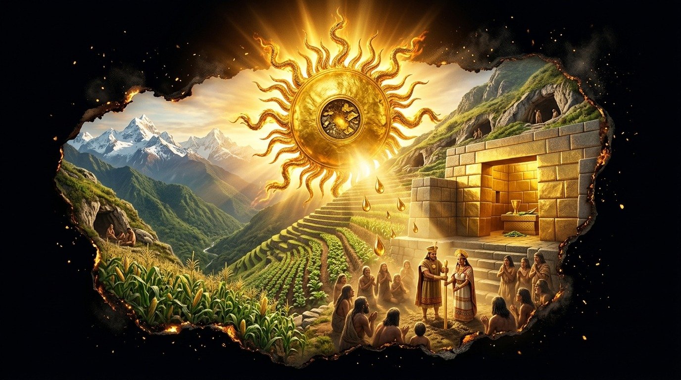 Ilustración de Inti (dioses y deidades · deidades mesoamericanas y andinas)