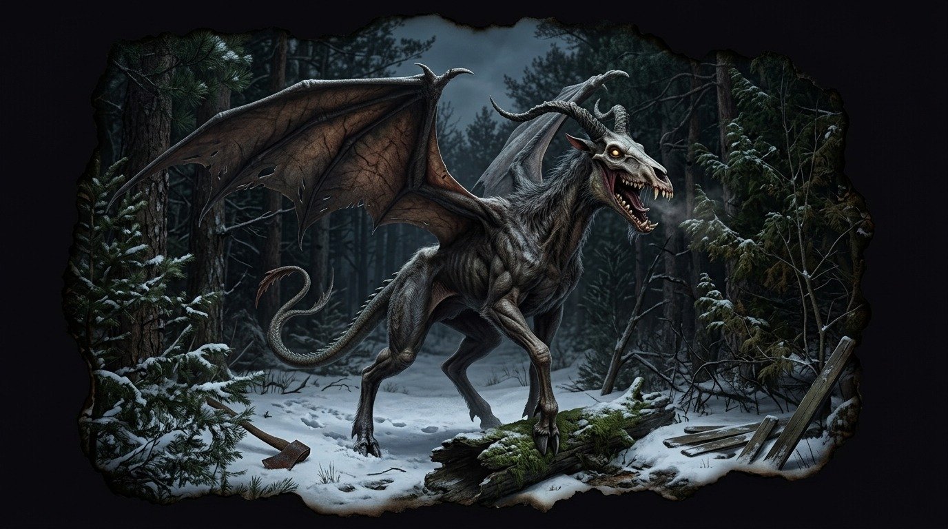 Ilustración de Jersey devil (criptozoología mundial)