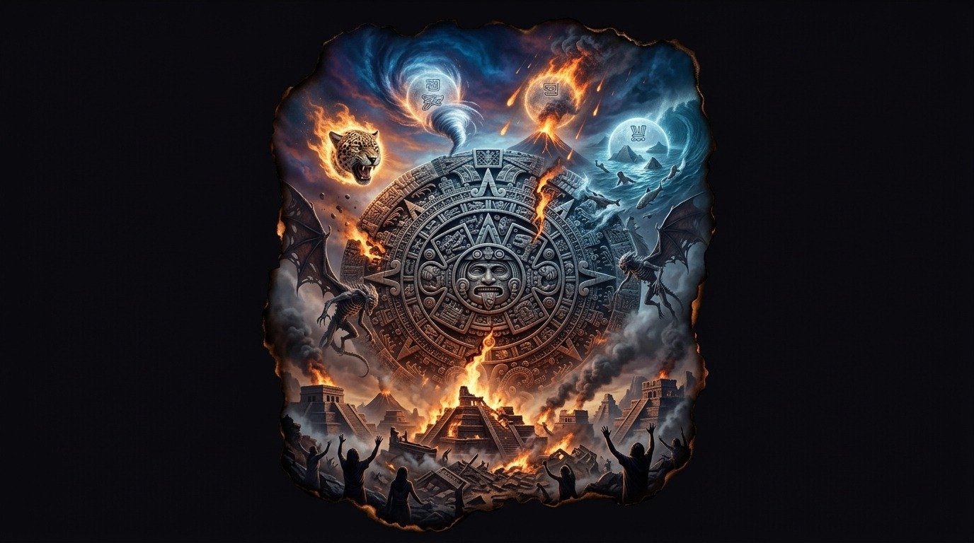 Illustration of The Five Suns (prophecies and eschatology · the end of the world in religions)