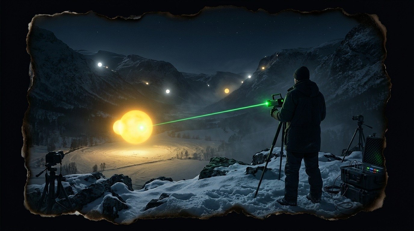 Ilustración de Luces de Hessdalen (fenómenos paranormales · casos célebres)