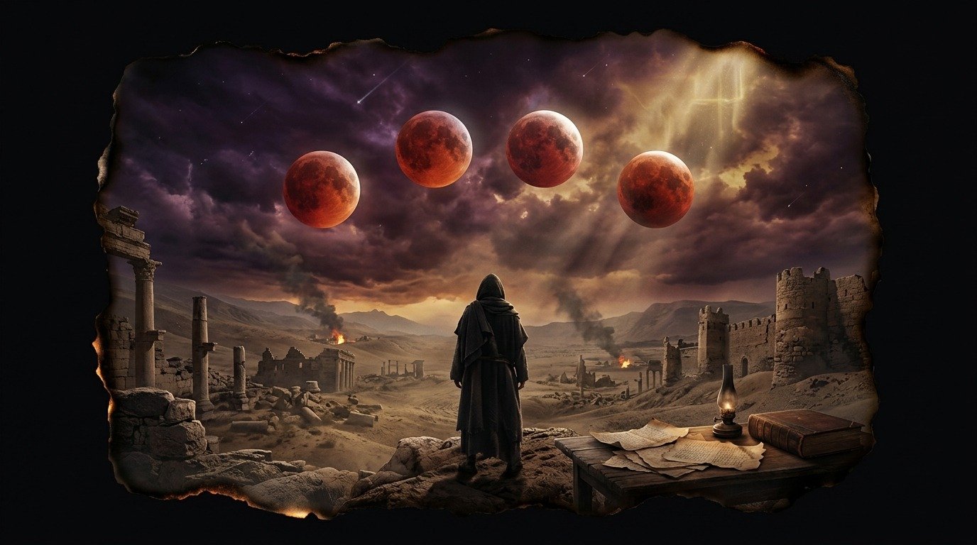 Ilustración de Lunas de sangre (profecías y escatología · señales, eras y ciclos)