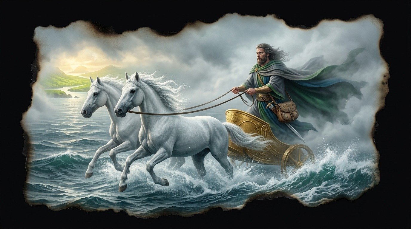Ilustración de Manannán mac lir (dioses y deidades · deidades celtas)