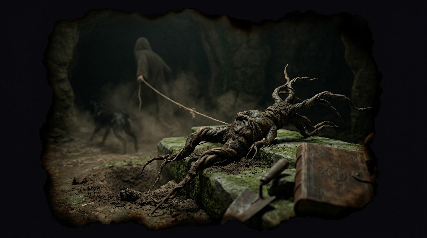 Ilustración de Mandrágora (ocultismo y magia · símbolos y herramientas)
