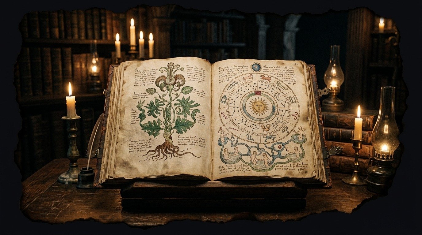 Ilustración de Manuscrito Voynich (textos y manuscritos · manuscritos malditos y enigmáticos)