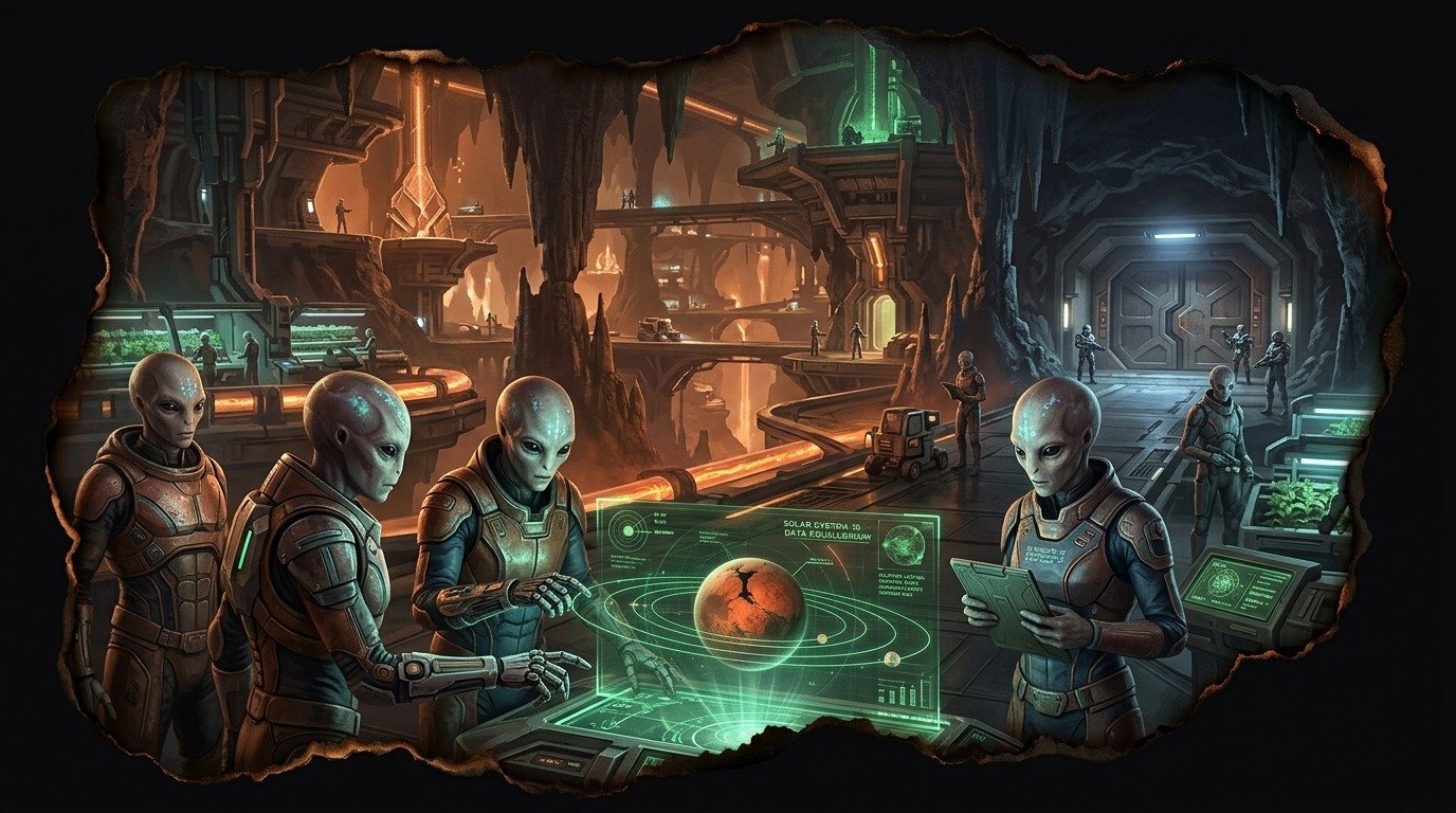 Ilustración de Marcianos (extraterrestres ovni · razas extraterrestres)