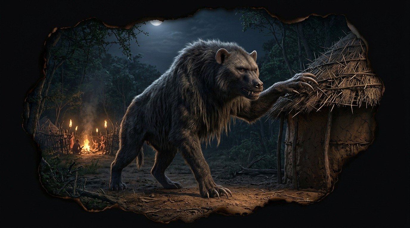 Ilustración de Nandi bear (criptozoología mundial)