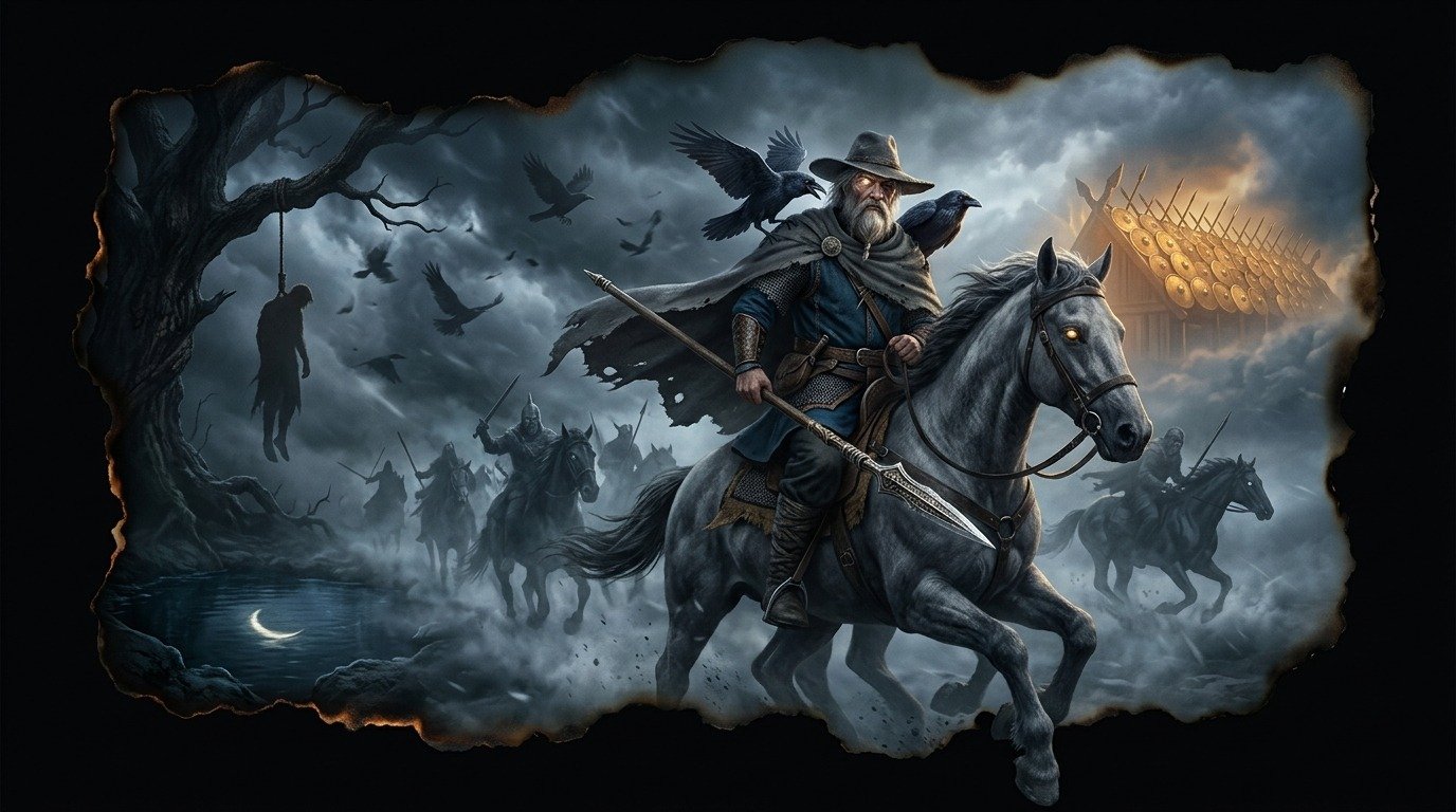 Ilustración de Odín (dioses y deidades · deidades nórdicas)