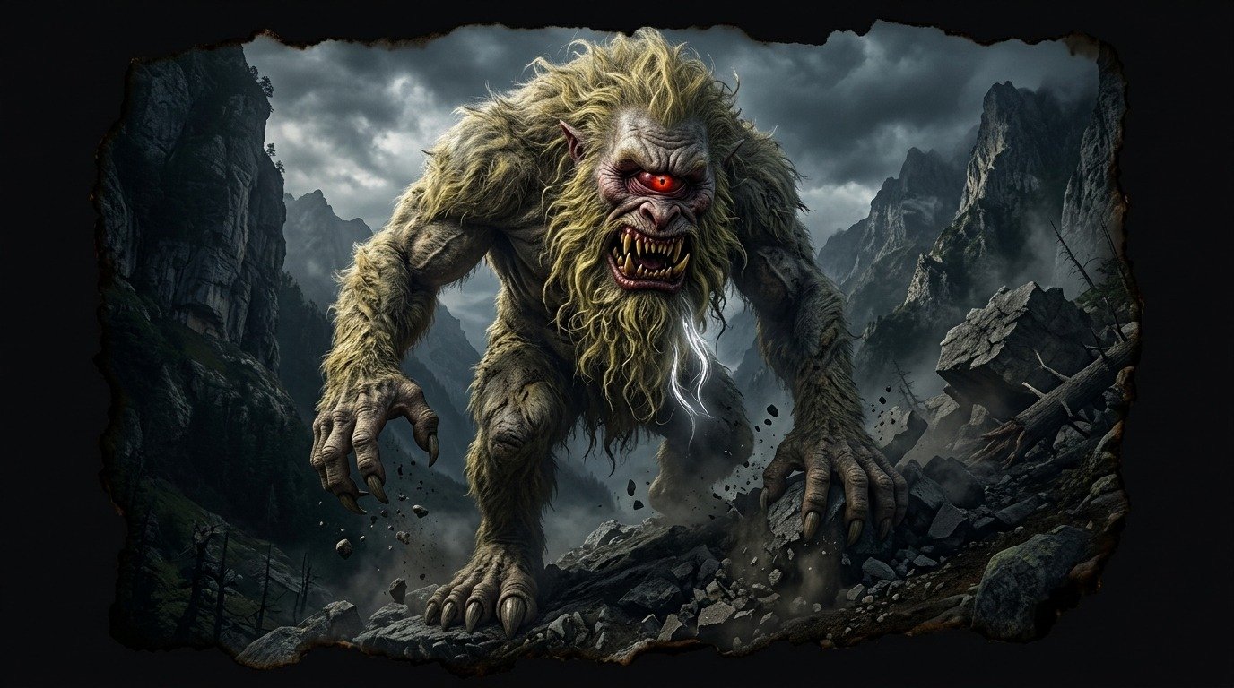 Ilustración de Ojáncanu (monstruos estilo supernatural)