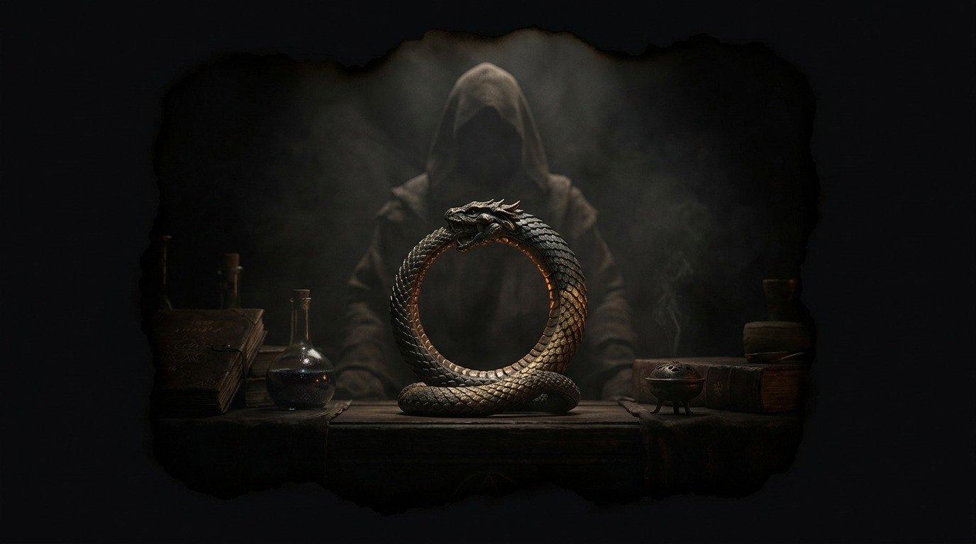 Ilustración de Ouroboros (ocultismo y magia · símbolos y herramientas)