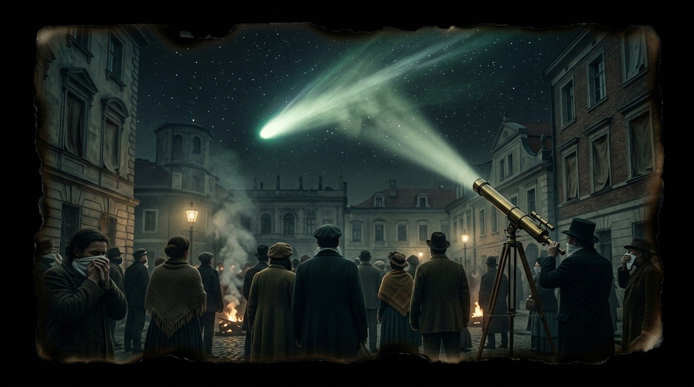 Ilustración de Pánico del cometa Halley (profecías y escatología · fechas del fin del mundo)