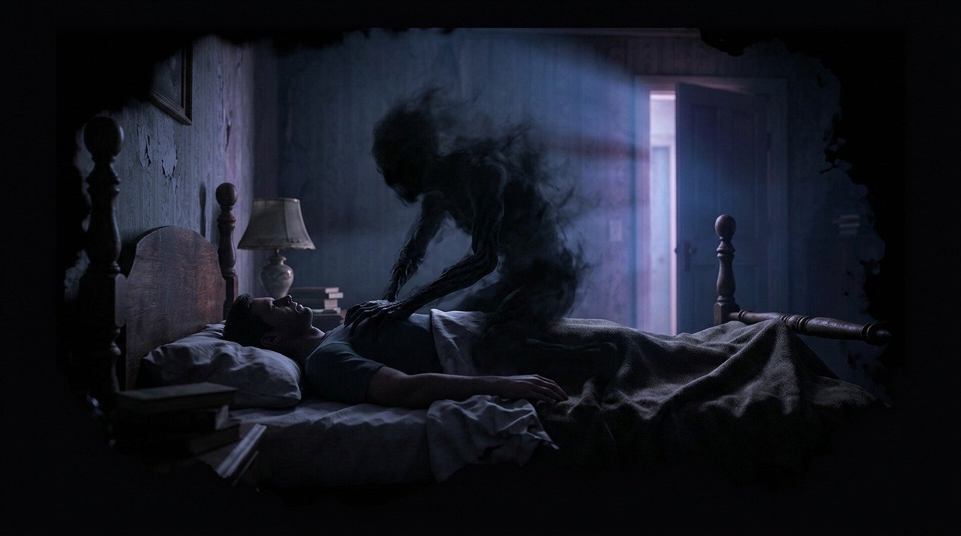 Illustration of Sleep paralysis (paranormal phenomena · possession and exorcism)
