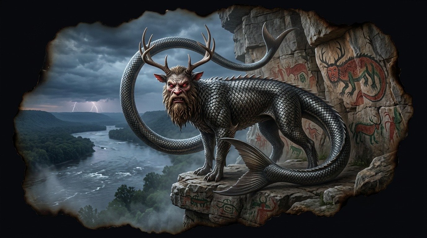 Ilustración de Piasa (dragones y bestias híbridas)