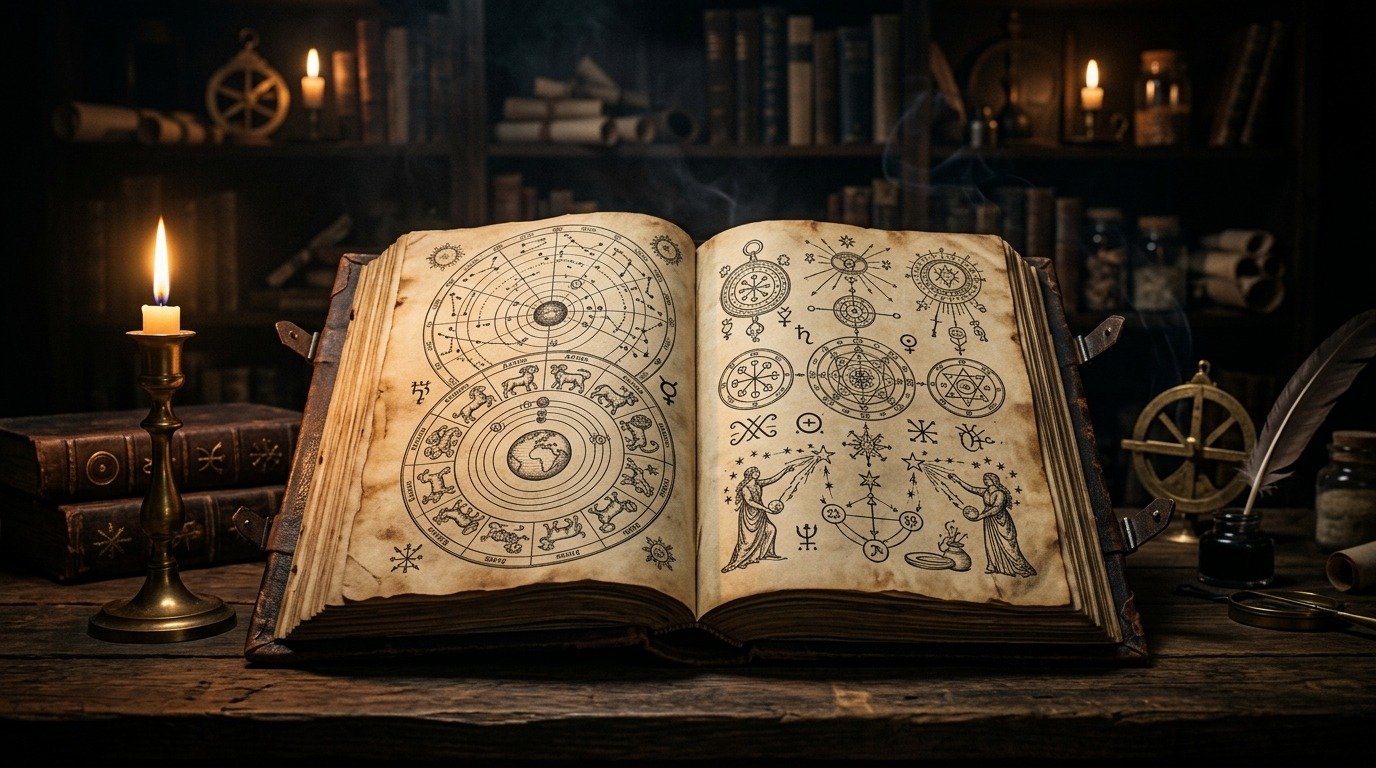 Ilustración de Picatrix (textos y manuscritos · grimorios y libros de magia)