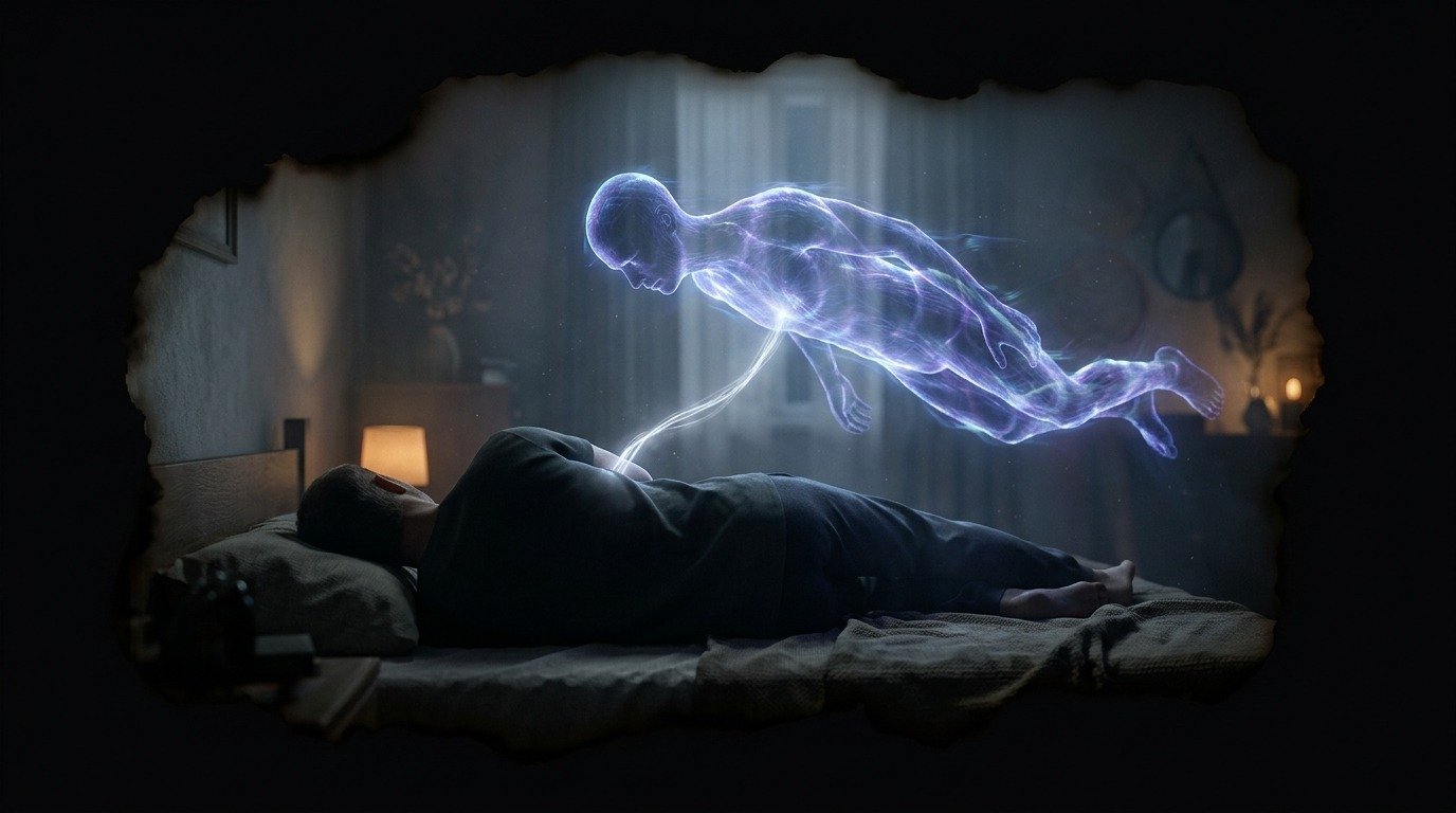 Illustration of Astral projection (paranormal phenomena · mind and consciousness)