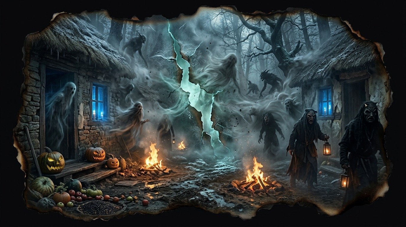 Illustration of Samhain (ghosts and spirits of the dead)