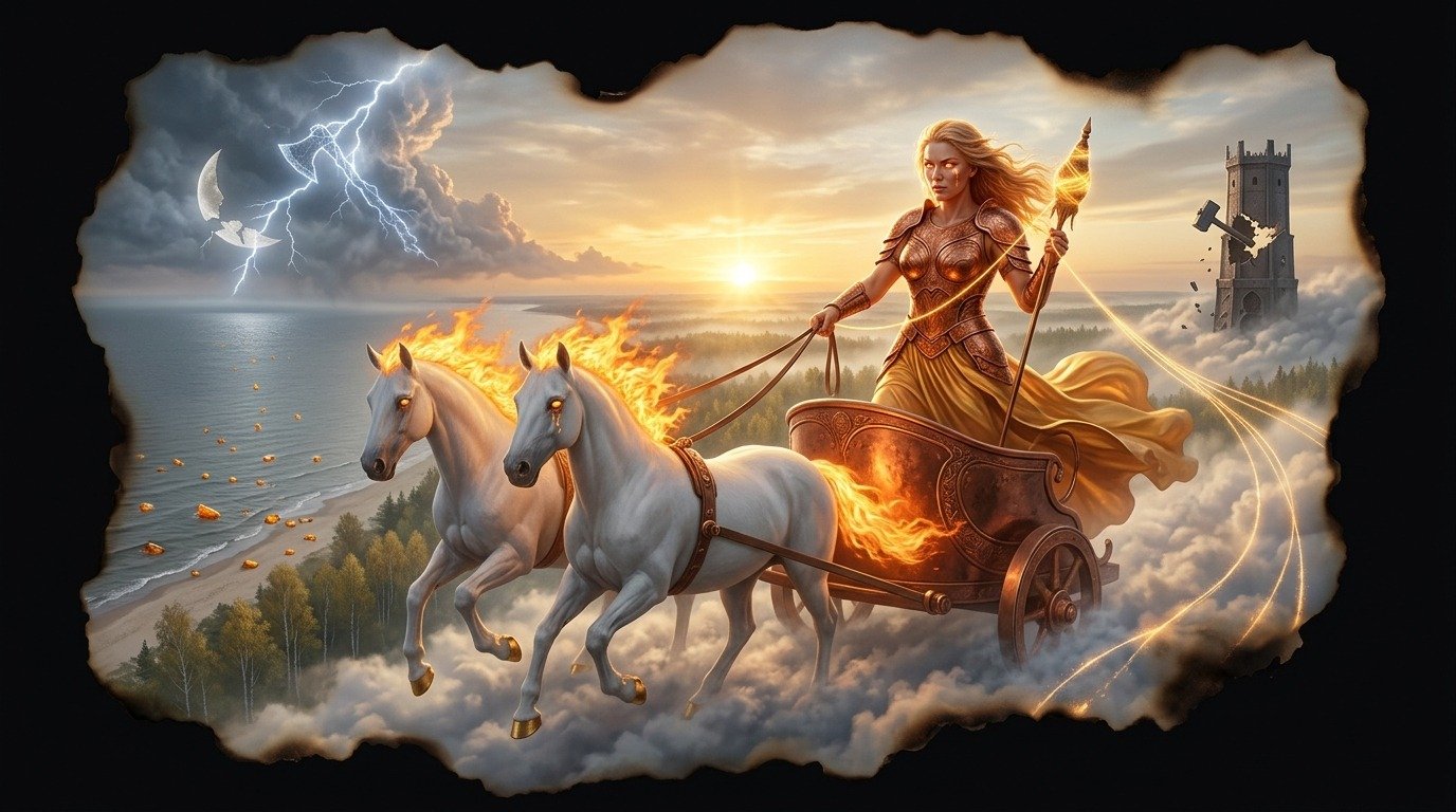 Illustration of Saulė (gods and deities · Slavic and Baltic deities)