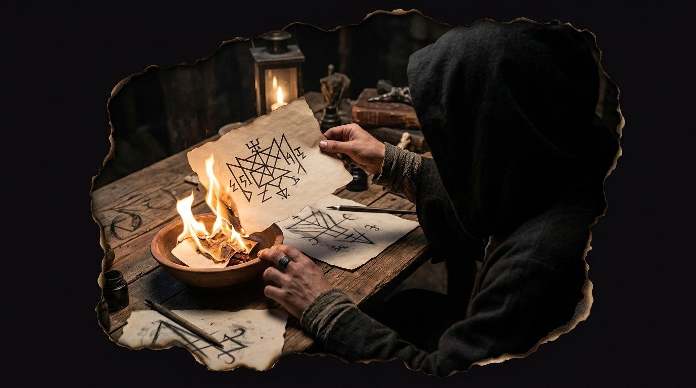 Ilustración de Sigilos (ocultismo y magia · símbolos y herramientas)