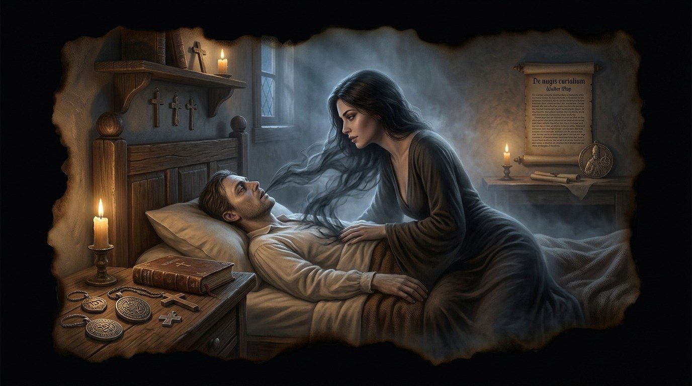 Ilustración de Súcubo (demonios y espíritus malignos · judía, judeocristiana medieval, europea)