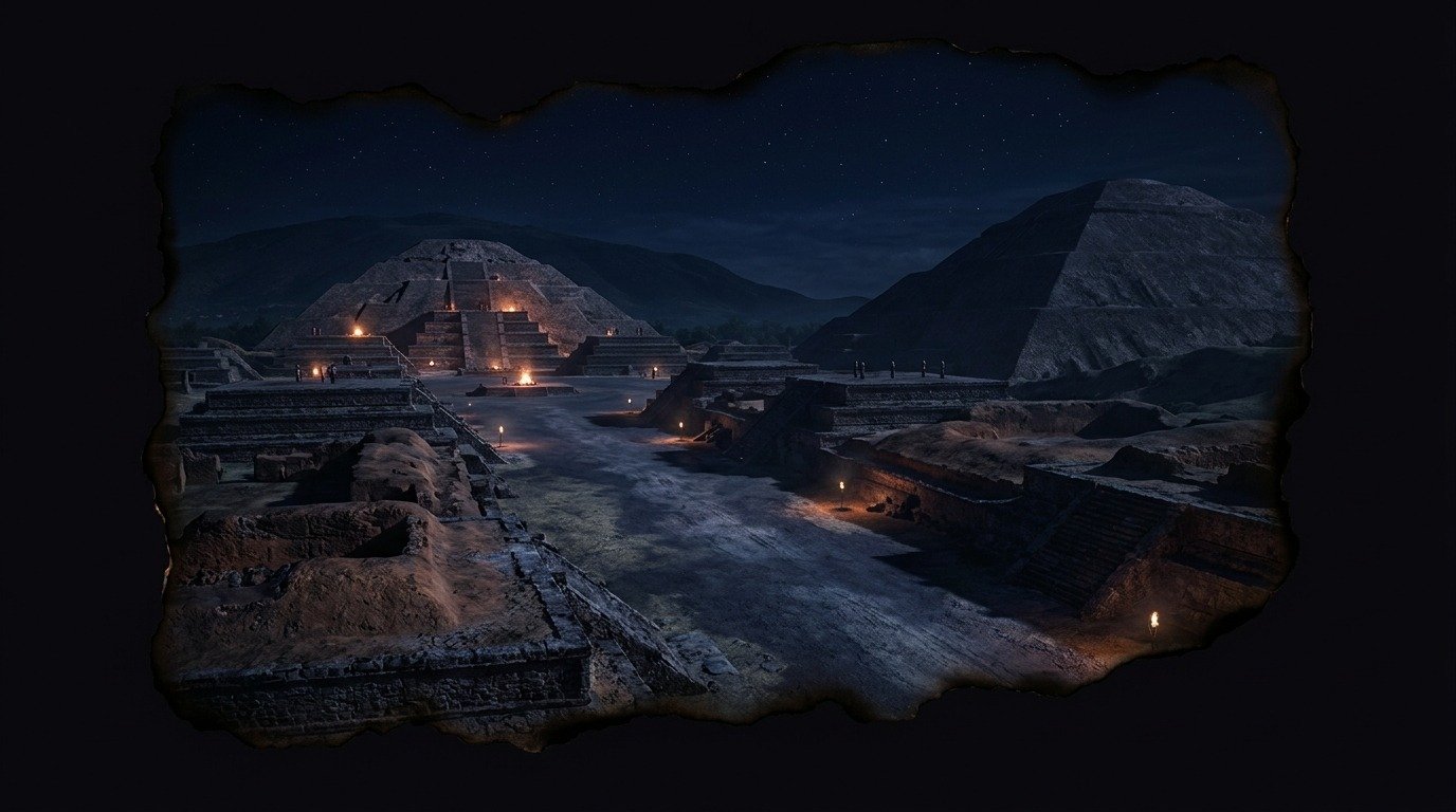 Illustration of Teotihuacán (cursed or sacred places · sacred places and places of power)