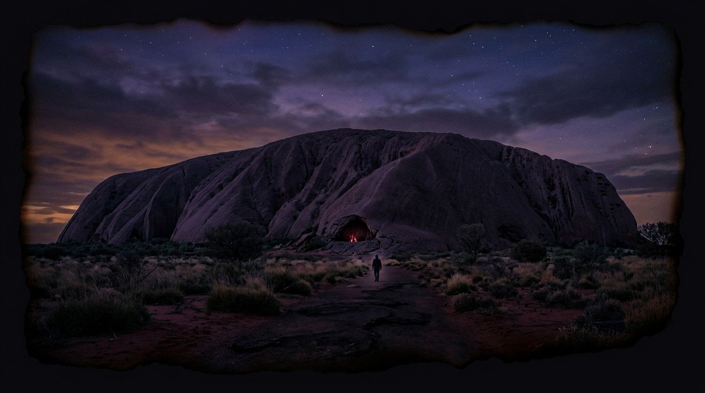 Ilustración de Uluru (lugares malditos o sagrados · lugares sagrados y de poder)
