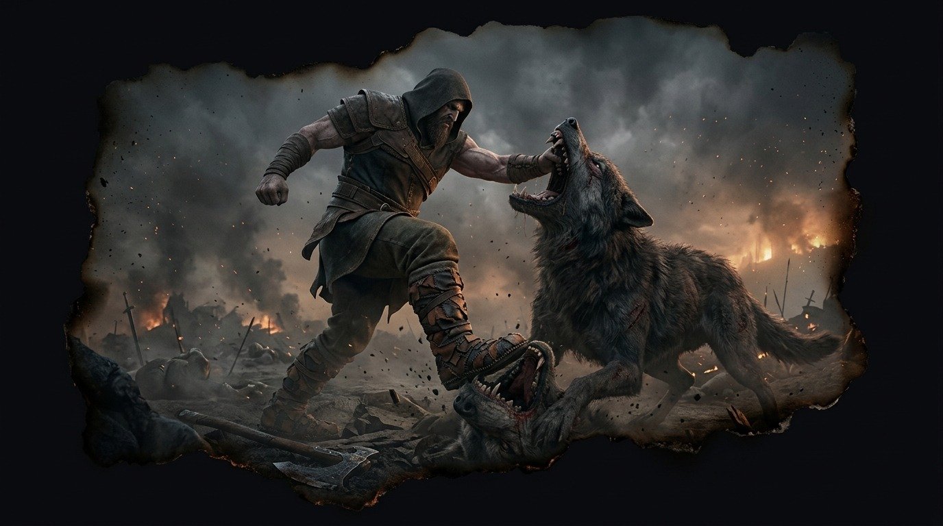 Ilustración de Vidar (dioses y deidades · deidades nórdicas)