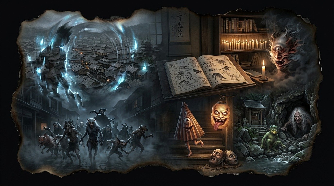 Ilustración de Yokai (bestiario de asia oriental)
